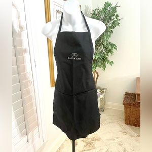 Lexus Black Kitchen Full size Apron with Front Pockets & Bling! Brand New!